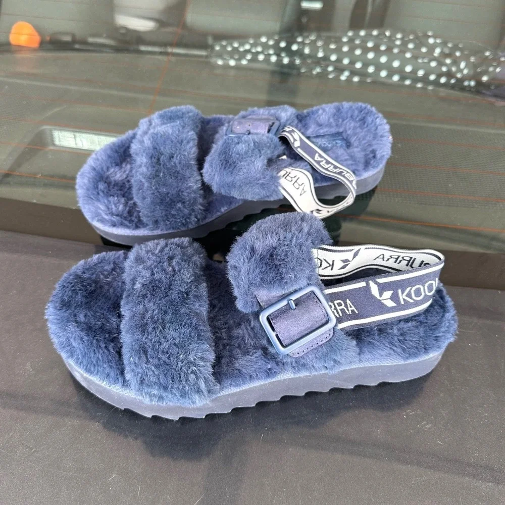 Koolaburra‎ by Ugg Women's Fuzz-oh Sandals Women's Size 7 Blue Shoes